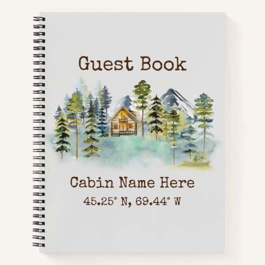 Rustic Cabin Custom Coordinated Guest Book Notizblock (Vorderseite)