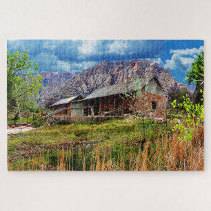 Rustic Cabin Spring Mountain Ranch Nevada Poster P Puzzle
