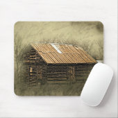 Rustic Cabin Vintage Weathered Postcard Mousepad (Mit Mouse)