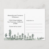 Rustic Cabin Watercolor - Neue Zuhause-Adresse Postkarte (Rückseite)