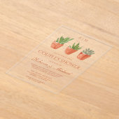 Rustic Cactus Terracotta Pots Couple's Shower Acryleinladungen (Ablage )