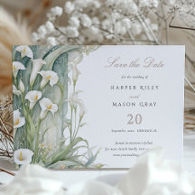 Rustic Calla Lily Save the Date Hochzeit