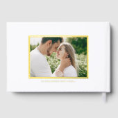 Rustic Calligraphy Foto Wedding Gästebuch (Rückseite)