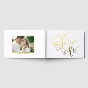 Rustic Calligraphy Foto Wedding Gästebuch
