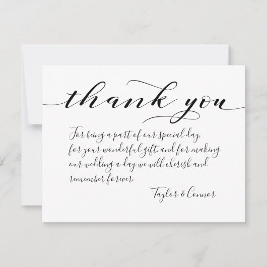 Rustic Calligraphy Sprig Wreath Wedding Vielen Dan Dankeskarte (Vorderseite)