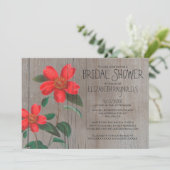 Rustic Camellia Bridal Dusche Einladungen (Stehend Vorderseite)