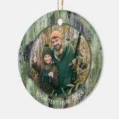 Rustic Camouflage Foto Name Keramik Ornament (Links)