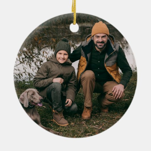 Rustic Camouflage Foto Name Keramik Ornament (Hinten)