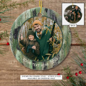 Rustic Camouflage Foto Name Keramik Ornament