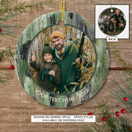 Rustic Camouflage Foto Name Keramik Ornament