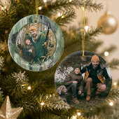 Rustic Camouflage Foto Name Keramik Ornament
