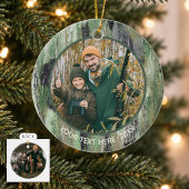 Rustic Camouflage Foto Name Keramik Ornament