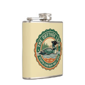 Rustic Canadian Loon Wolf Bird Wilderness Flachmann (Rechts)