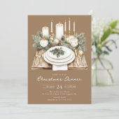 Rustic Candlelight Christmas Dinner Invite Einladung (Stehend Vorderseite)