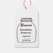 Rustic Canning Jar Tag Strawberry Geschenkanhänger (Vorderseite)