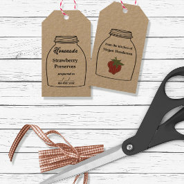 Rustic Canning Jar Tag Strawberry Geschenkanhänger
