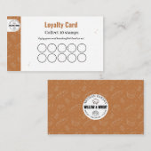 Rustic Caramel Bakery Loyalty Stamp Card Visitenkarte (Vorne/Hinten)