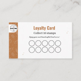 Rustic Caramel Bakery Loyalty Stamp Card Visitenkarte