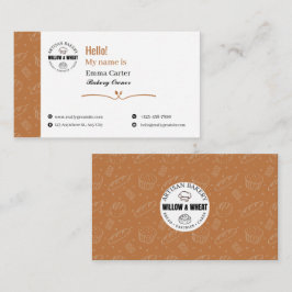 Rustic Caramel Bakery Owner Business Card Visitenkarte