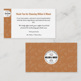 Rustic Caramel Bakery Thank You Card Visitenkarte