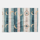 Rustic Celestial Stripe Moon Sun Earthy (10) Geschirrtuch (Horizontal)