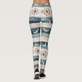 Rustic Celestial Stripe Moon Sun Earthy (10) Leggings (Rückseite)