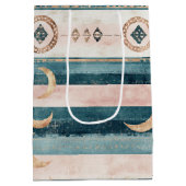 Rustic Celestial Stripe Moon Sun Earthy (10) Mittlere Geschenktüte (Rückseite)