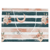 Rustic Celestial Stripe Moon Sun Earthy (3) Große Geschenktüte (Rückseite)