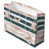 Rustic Celestial Stripe Moon Sun Earthy (3) Große Geschenktüte (Rückseite Schrägansicht)