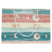 Rustic Celestial Stripe Moon Sun Earthy (4) Große Geschenktüte (Rückseite)