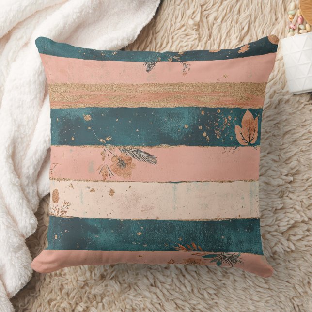 Rustic Celestial Stripe Moon Sun Earthy (6) Kissen (Decke)