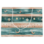 Rustic Celestial Stripe Moon Sun Earthy (9) Große Geschenktüte (Vorderseite)