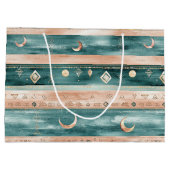 Rustic Celestial Stripe Moon Sun Earthy (9) Große Geschenktüte (Rückseite)