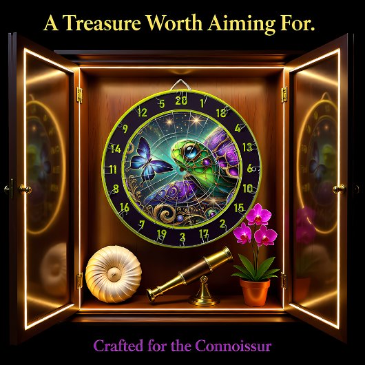 Rustic Celestial Turtle Butterfly Lodge Art Dartscheibe