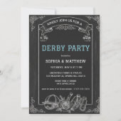 Rustic Chalkboard Derby Party Invitation Einladung (Vorderseite)