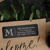 Rustic Chalkboard Family Monogram Return Address