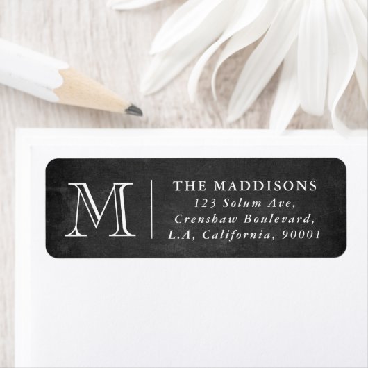 Rustic Chalkboard Family Monogram Return Address (Insitu)