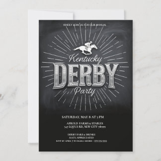 Rustic Chalkboard Kentucky Derby Party Invitation Einladung