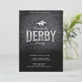 Rustic Chalkboard Kentucky Derby Party Invitation Einladung (Stehend Vorderseite)