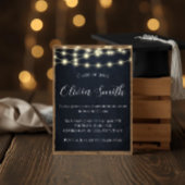 Rustic Chalkboard & String Lights Graduation Party Einladung