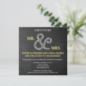 Rustic Chalkboard Verlobung Probe Einladung (Stehend Vorderseite)