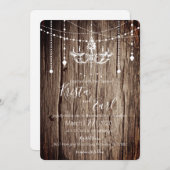 Rustic Chandelier County Wedding Einladungen (Vorne/Hinten)