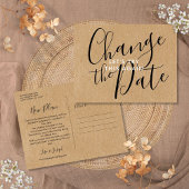 Rustic Change the Date Postponed Cancelled Event Postkarte