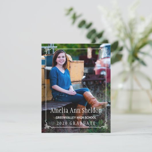 Rustic Charm Abschluss Open House Einladung (Stehend Vorderseite)