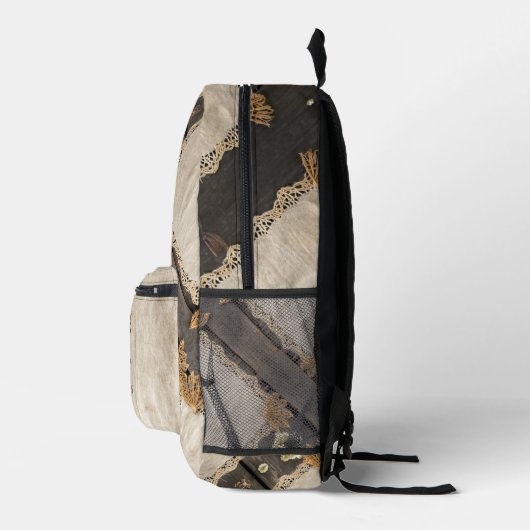Rustic Charm Burlap & Lace Barn Wood QR Code Bedruckter Rucksack (Rechts)