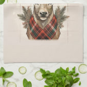 Rustic Charm Farmhouse Treasures with Plaid Deer Geschirrtuch (Gefaltet)