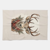 Rustic Charm Farmhouse Treasures with Plaid Deer Geschirrtuch (Horizontal)
