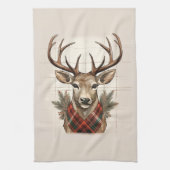 Rustic Charm Farmhouse Treasures with Plaid Deer Geschirrtuch (Vertikal)