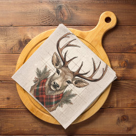 Rustic Charm Farmhouse Treasures with Plaid Deer Geschirrtuch