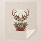 Rustic Charm Farmhouse Treasures with Plaid Deer Sherpadecke (Vorderseite)